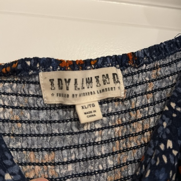 Idyllwind Women’s Beth Ditsy Print Puff Sleeve Midi Dress Red White Blue XL - Picture 8 of 11